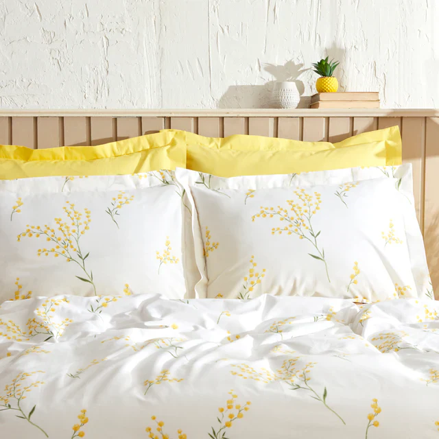 Karaca Home Loretta Housse de Couette 100% Coton Double Taille Jaune - Image 3