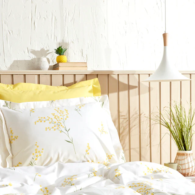 Karaca Home Loretta Housse de Couette 100% Coton Double Taille Jaune - Image 4