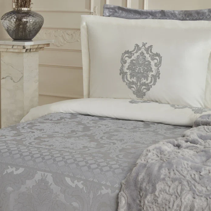 Karaca Home Tuğba 8 Pièces Ensemble de Linge de Lit Private Silver - Image 2