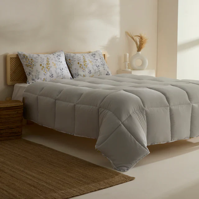 Karaca Leaf Gris – Ensemble Couette Double 200x200 + 2x50x70 - Image 2