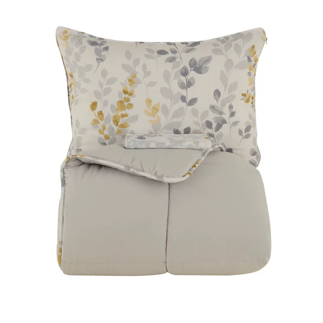 Karaca Leaf Gris – Ensemble Couette Double 200x200 + 2x50x70 - Image 6