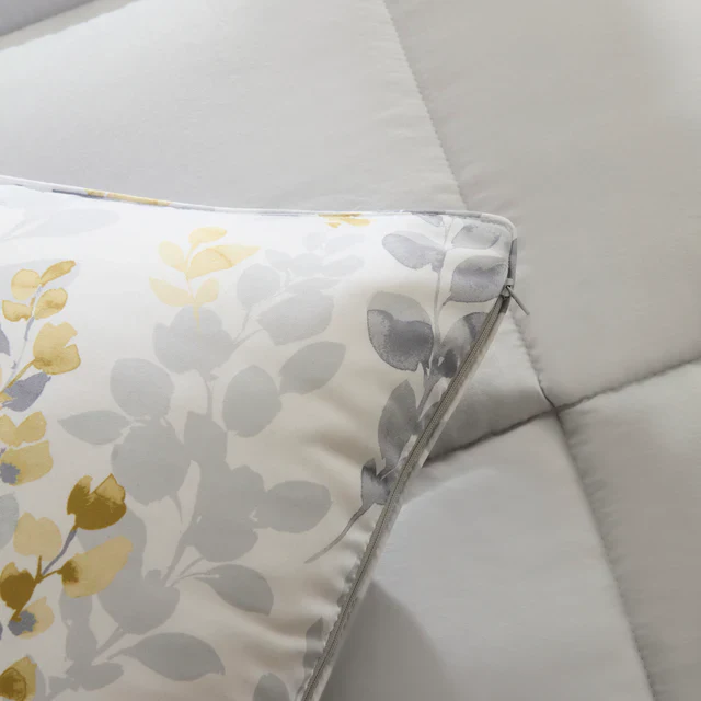 Karaca Leaf Gris Ensemble Couette Simple 135x200 + 50x70 - Image 3