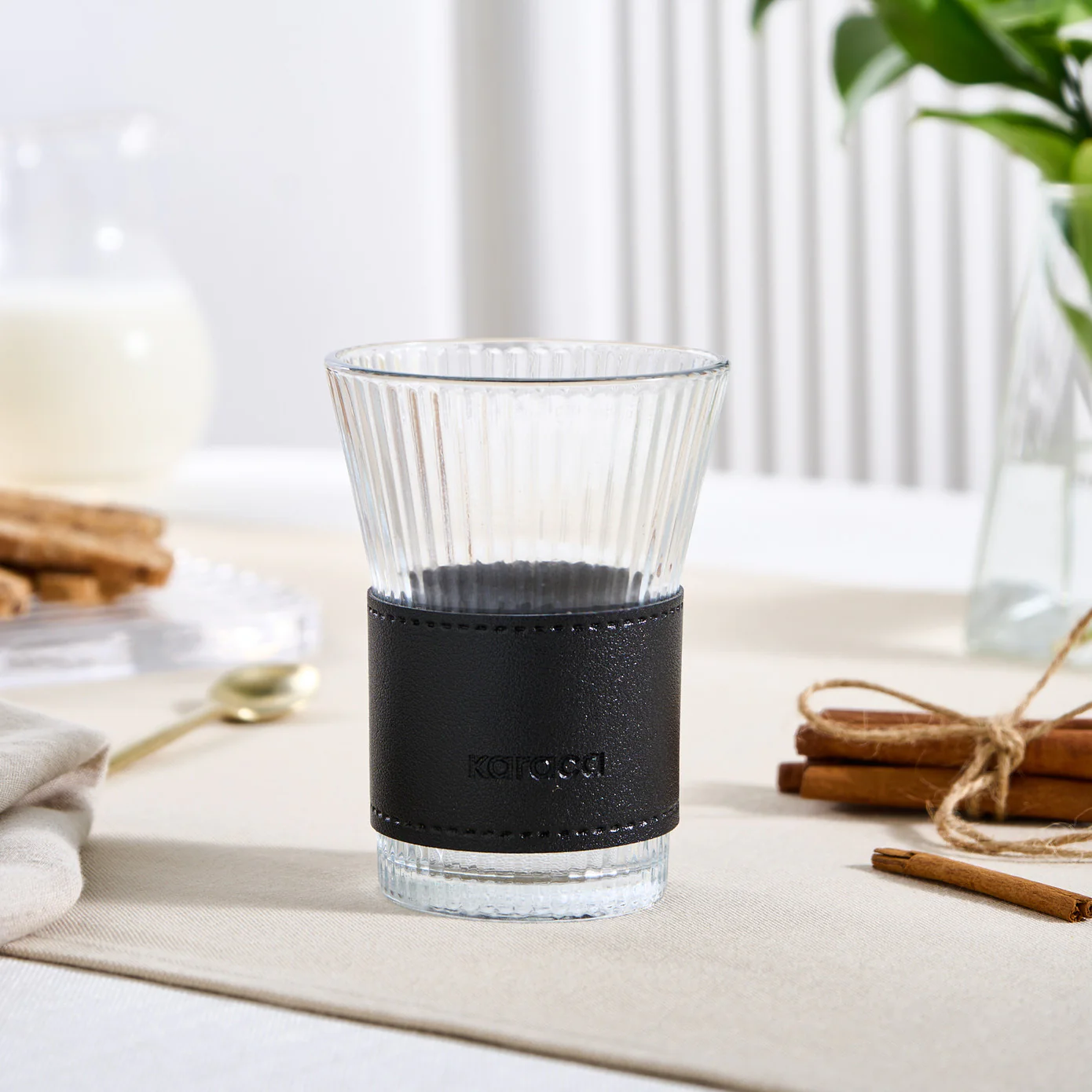 Karaca Leather Cool Touch Verre à Latte 210 ml Noir - Image 3