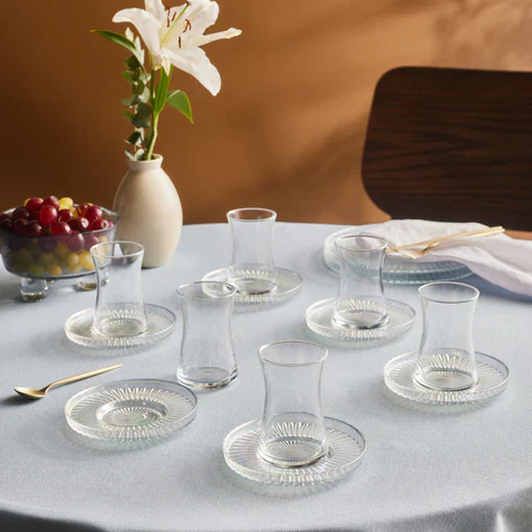 Service à thé turc Karaca Lily 12 pièces pour 6 personnes, 170 ml, Luster - Image 3