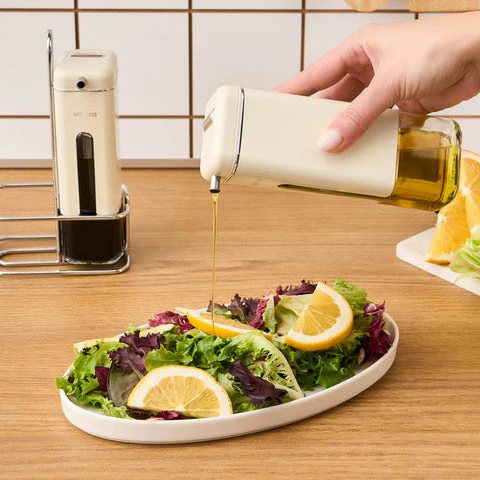 Karaca Luminous Ensemble de 3 Bouteilles en Verre pour Huile et Vinaigre, Inox