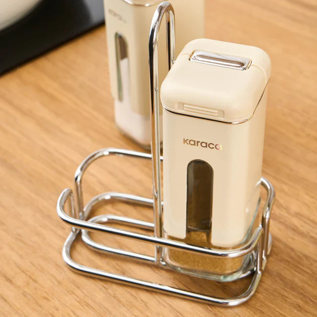 Karaca Luminous, Ensemble de 3 pièces Salière et Poivrière, Crème - Image 3