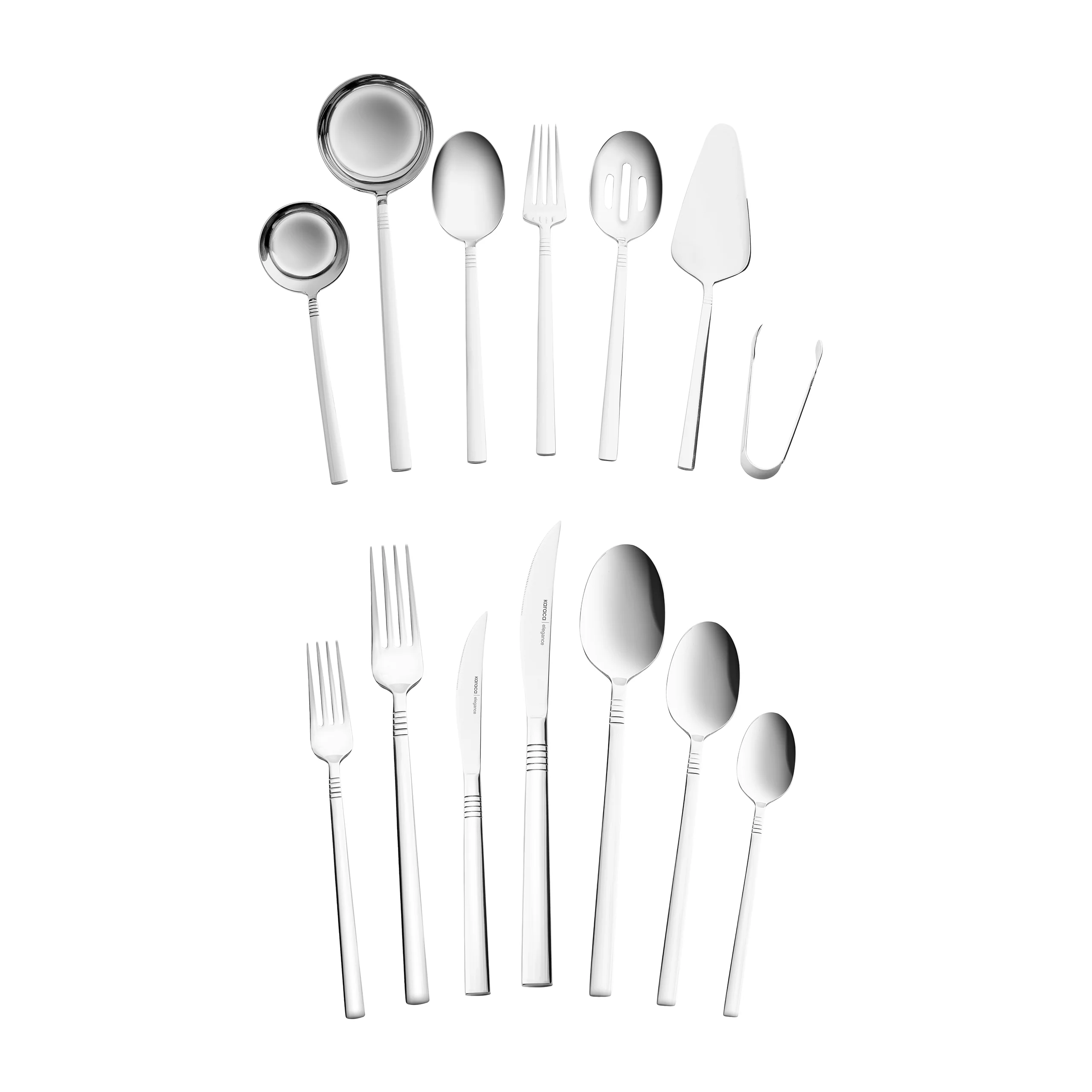 Karaca Nil Élégance Set de Couverts pour 12 Personnes, 91 Pièces, Argenté - Image 5