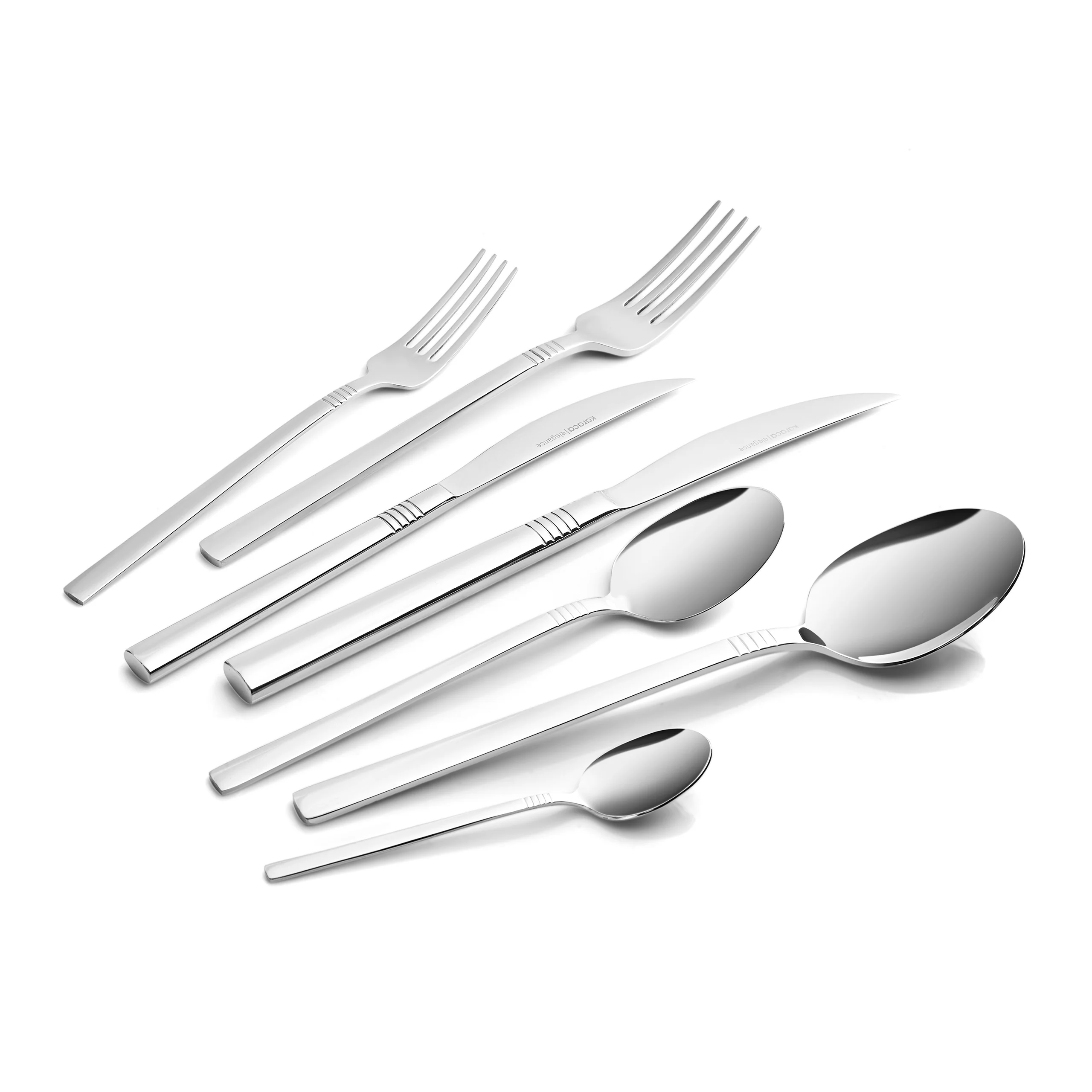 Karaca Nil Élégance Set de Couverts pour 12 Personnes, 91 Pièces, Argenté - Image 7