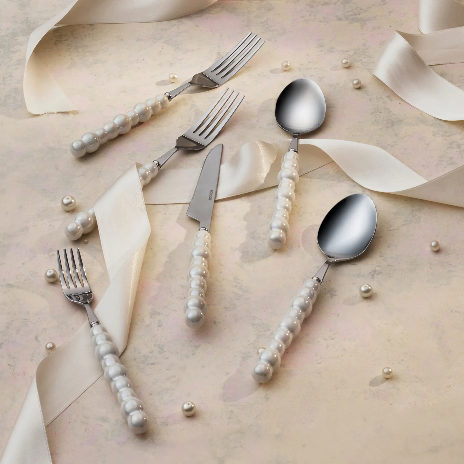 Karaca Pearl Service De Couverts 24 Pièces Pour 6 Personnes, Argent - Image 3