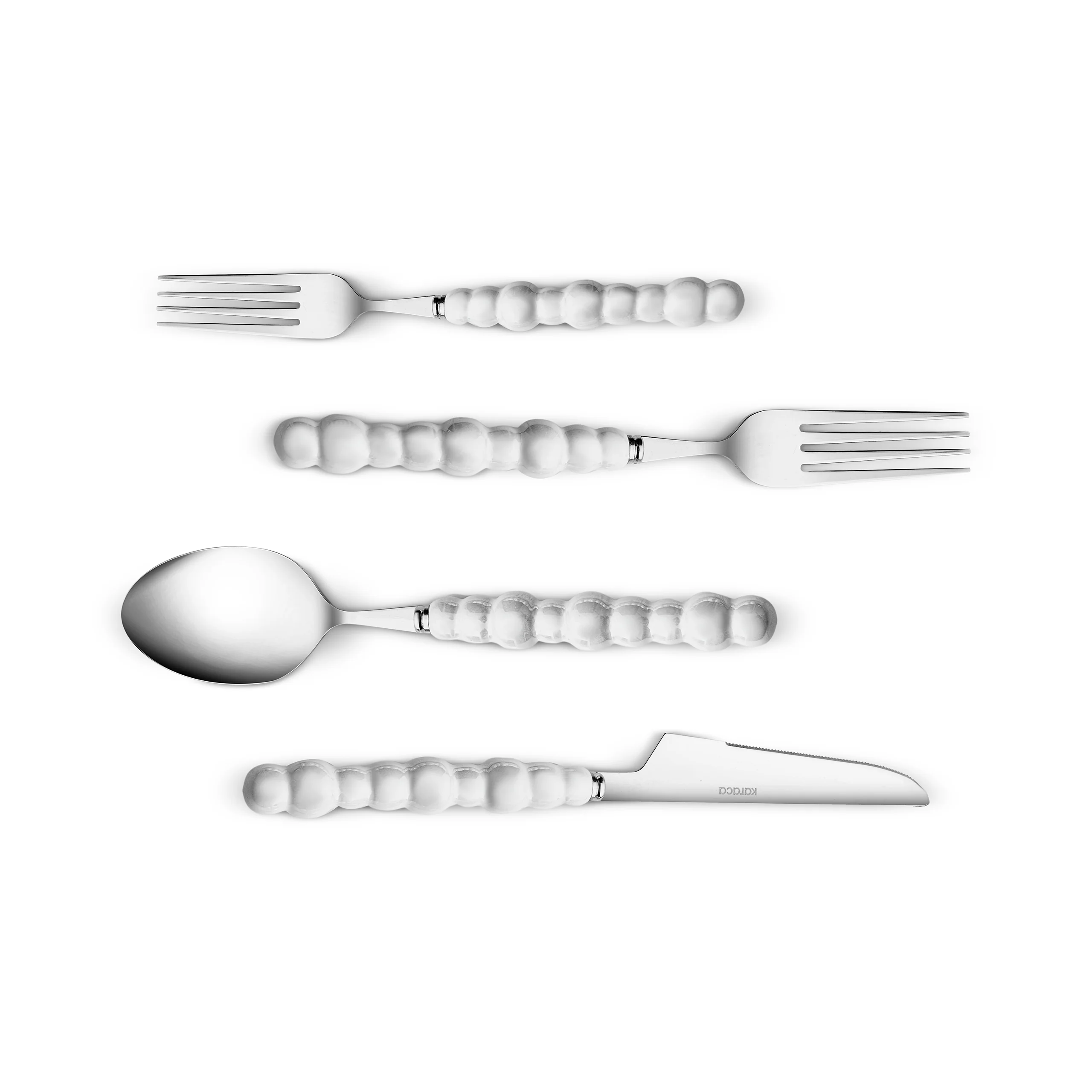 Karaca Pearl Service De Couverts 24 Pièces Pour 6 Personnes, Argent - Image 7
