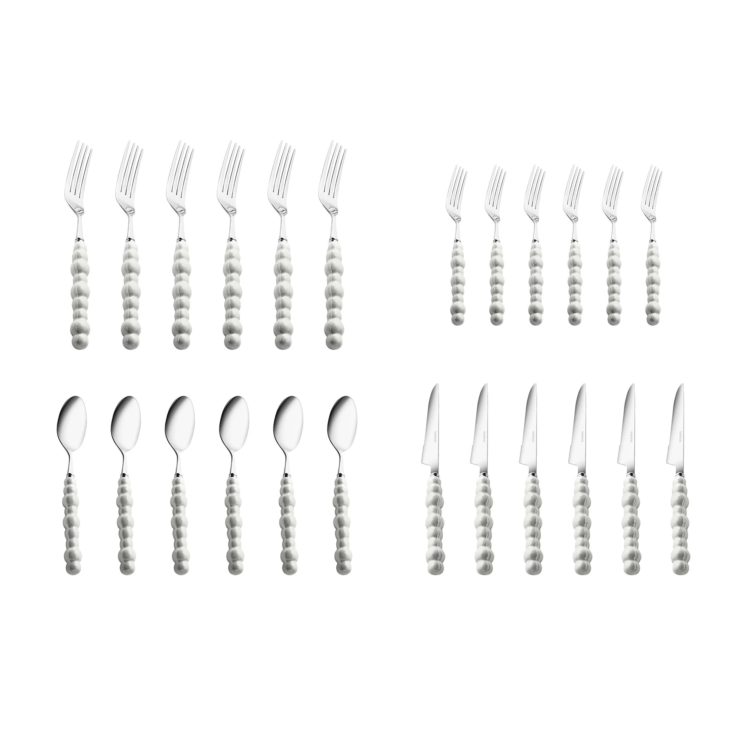 Karaca Pearl Service De Couverts 24 Pièces Pour 6 Personnes, Argent - Image 9