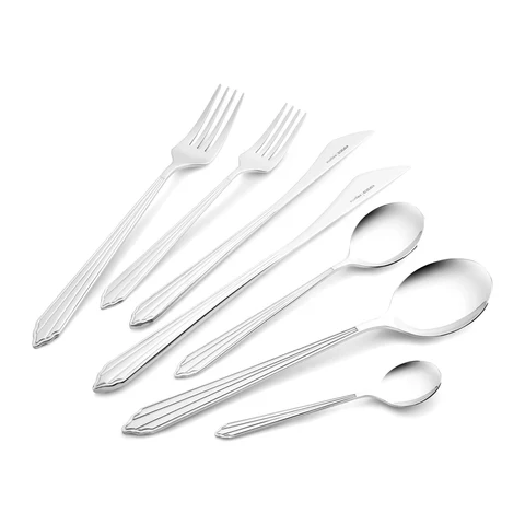 Karaca Rebellion Ménagère 84 pièces en acier inoxydable pour 12 personnes, Argent - Image 4