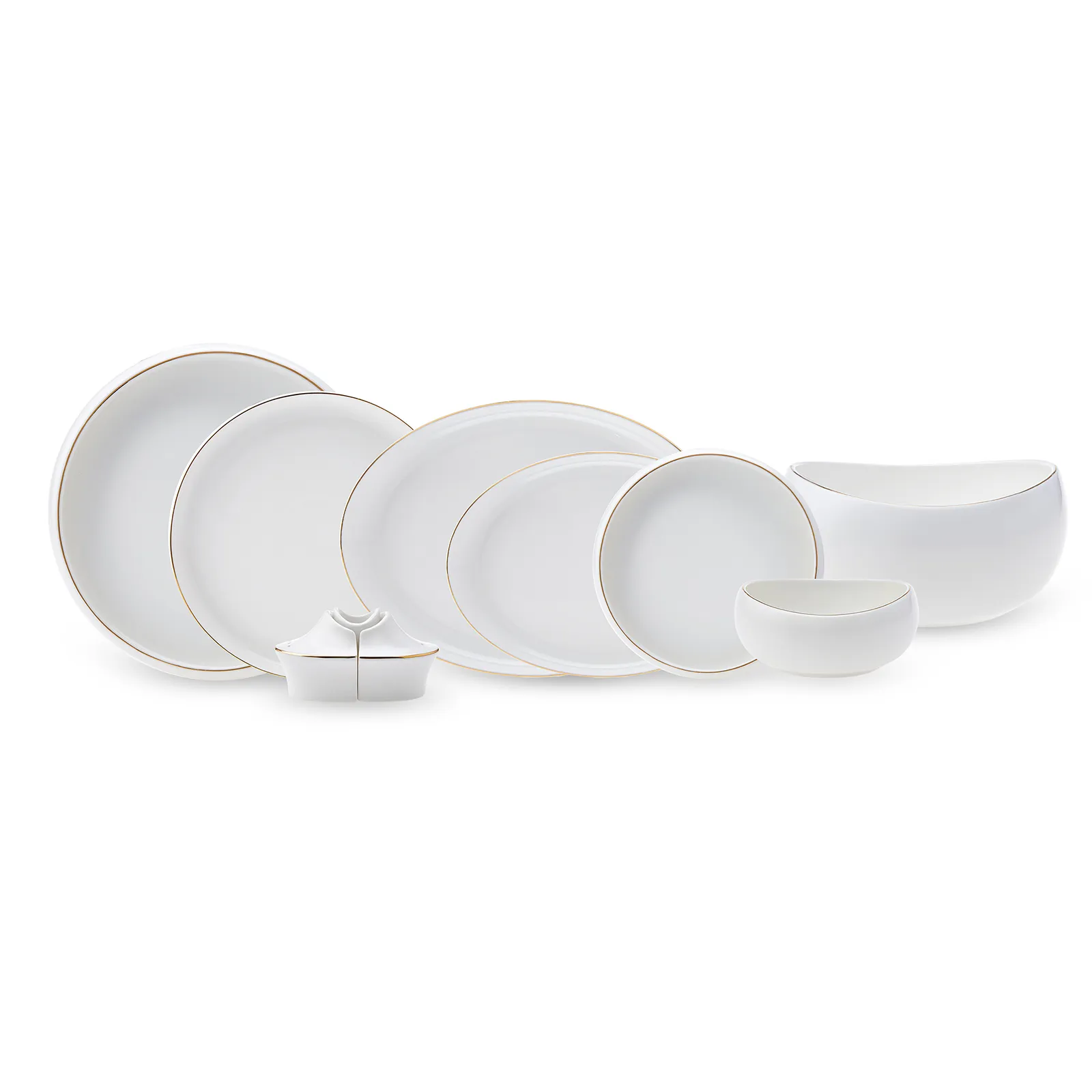 Karaca Red Carpet Collection Service de table en porcelaine Streamline Hole pour 12 personnes, 59 pièces, doré - Image 22