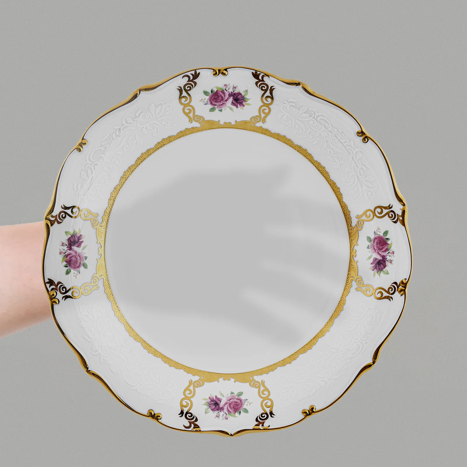 Karaca Royal Bone China Elizabeth Service de Table 55 Pièces pour 12 Personnes, Or - Image 3