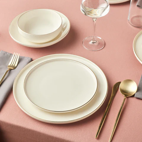 Service de Table Karaca Stream Bone Meridian, 24 Pièces, pour 6 Personnes, Doré - Image 4