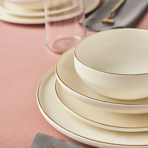 Service de Table Karaca Stream Bone Meridian, 24 Pièces, pour 6 Personnes, Doré - Image 5