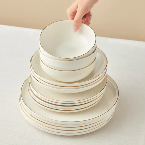 Service de Table Karaca Stream Bone Meridian, 24 Pièces, pour 6 Personnes, Doré - Image 7