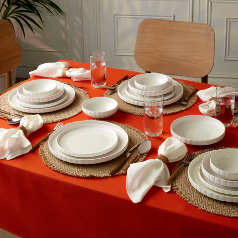 Service de table Karaca Stream Bone China Pumpkin 24 pièces pour 6 personnes, Blanc - Image 2