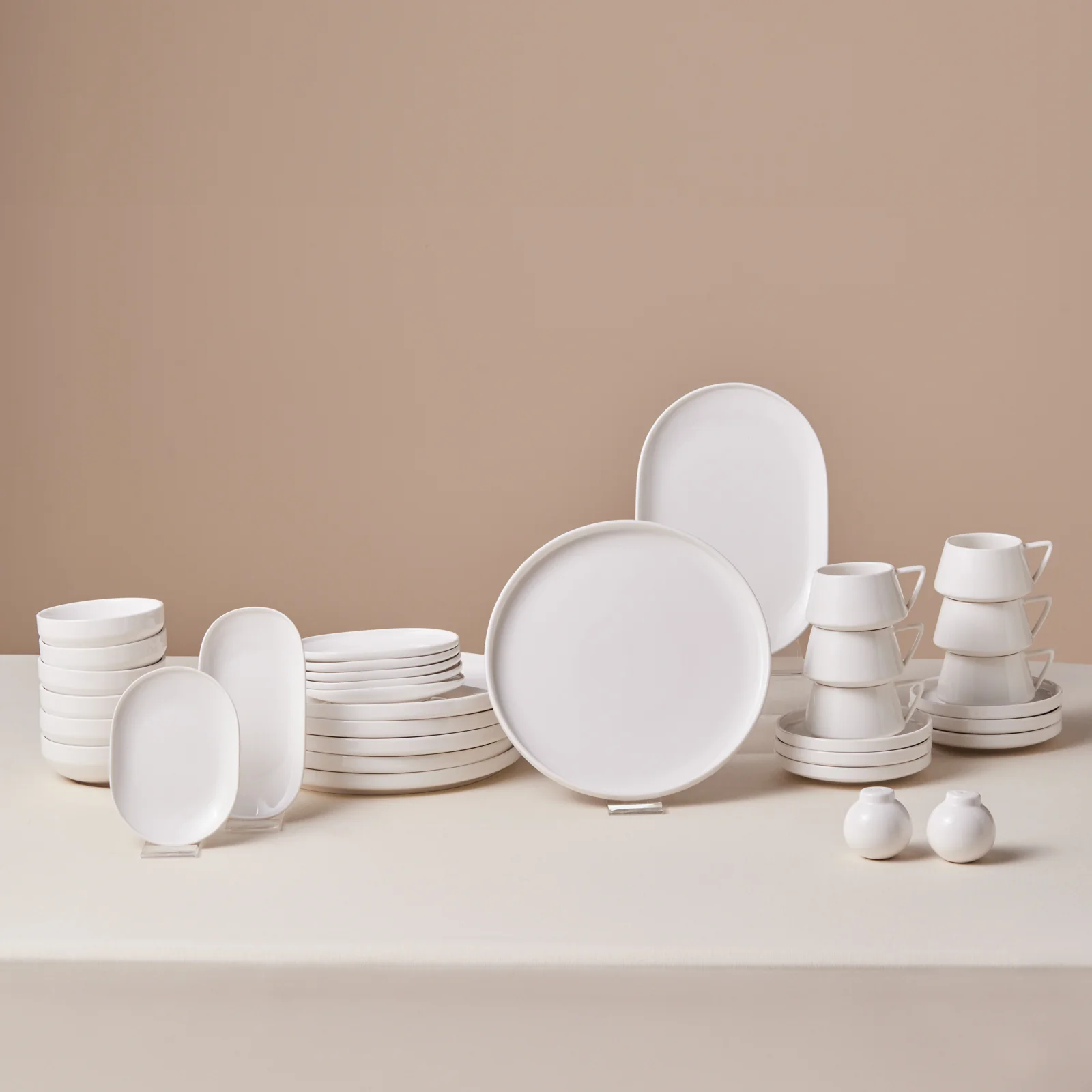 Karaca Stream Bone Meridian Service Petit-Déjeuner 34 Pièces pour 6 Personnes – Blanc
