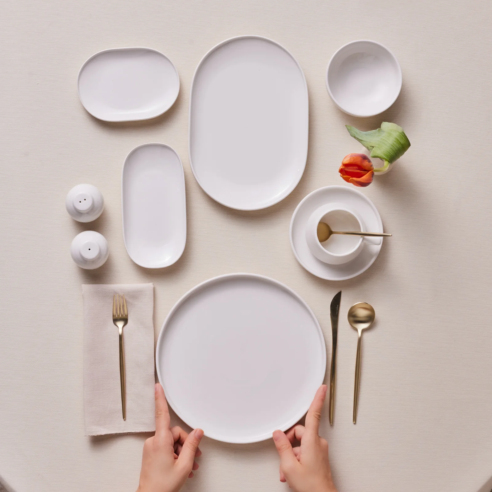 Karaca Stream Bone Meridian Service Petit-Déjeuner 34 Pièces pour 6 Personnes – Blanc - Image 3
