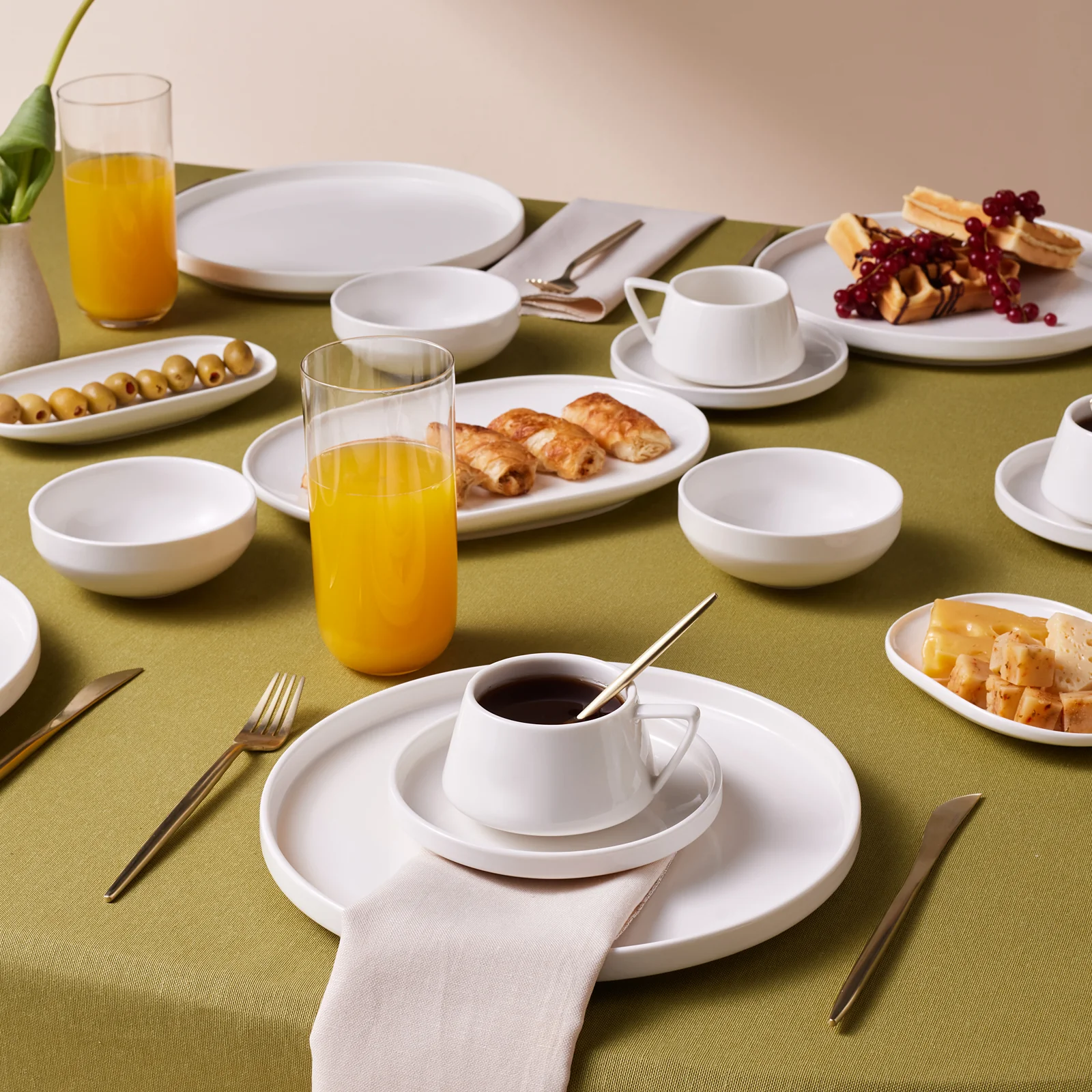 Karaca Stream Bone Meridian Service Petit-Déjeuner 34 Pièces pour 6 Personnes – Blanc - Image 4