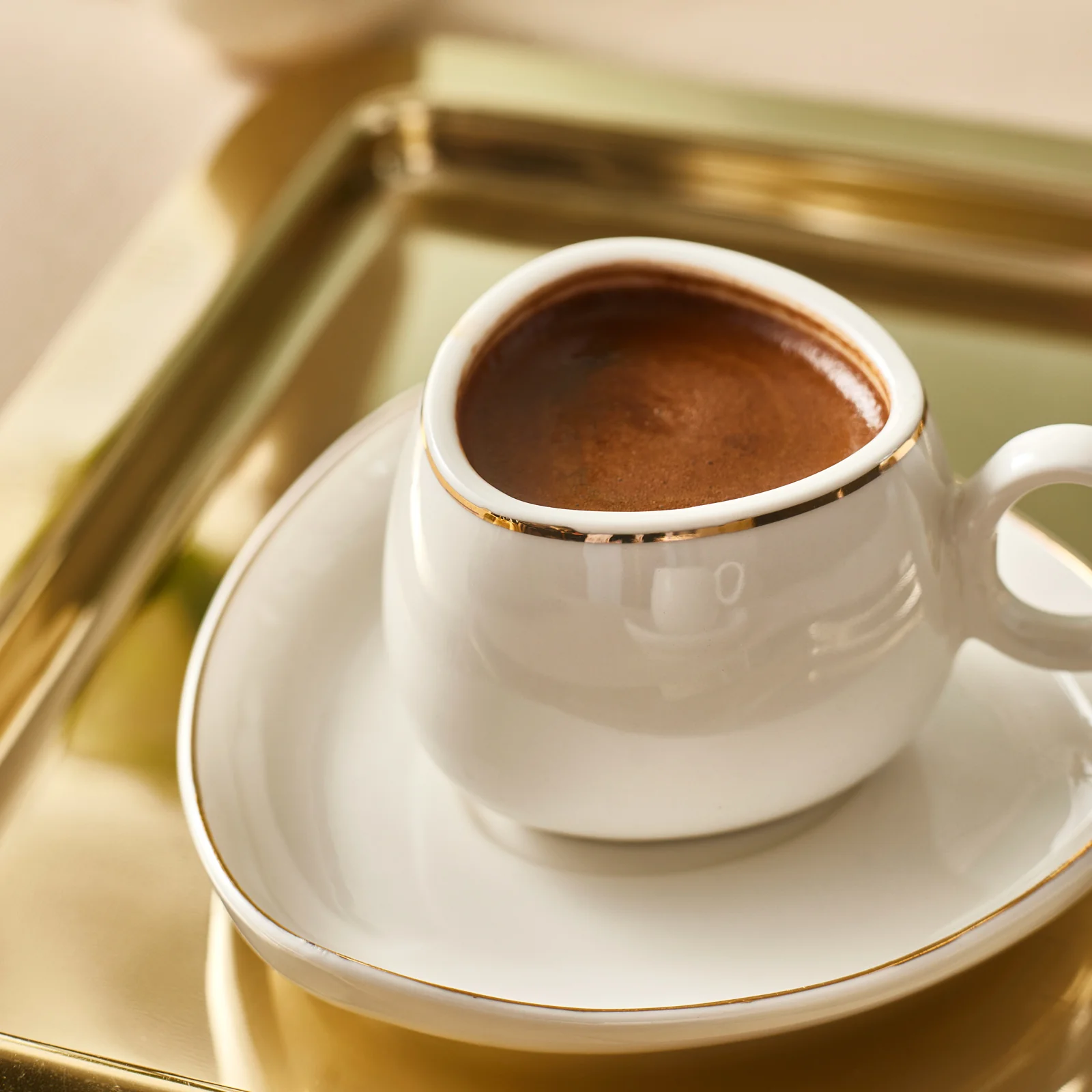 Karaca Streamline Tribe, Service de 2 Tasses à Café, Blanc et Or - Image 3
