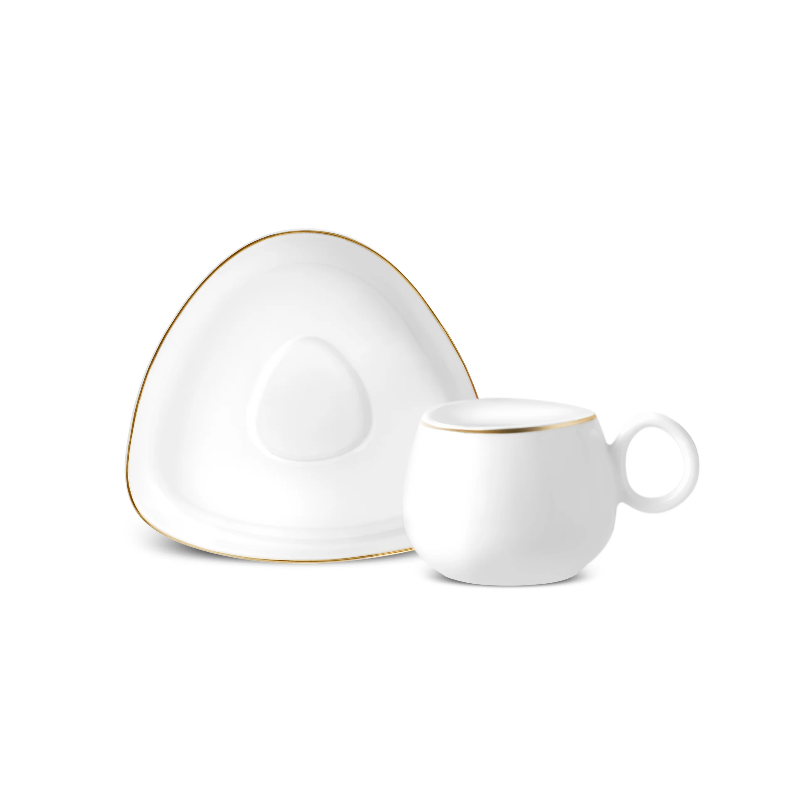 Karaca Streamline Tribe, Service de 2 Tasses à Café, Blanc et Or - Image 6