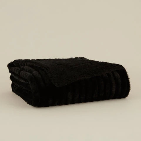 Karaca Stripe, Couverture, 130x150cm, Noir - Image 3
