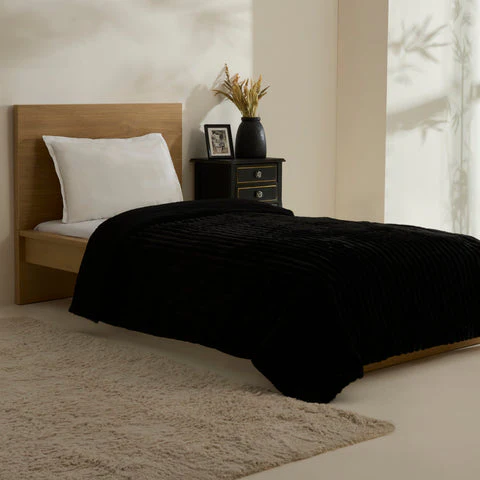 Karaca Stripe, Couverture, 150x200cm, Noir