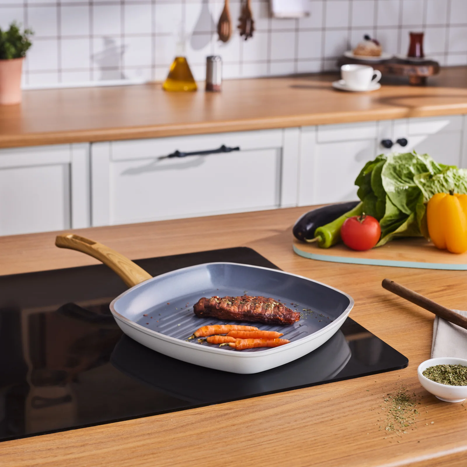 Karaca Swiss Crystal 28 cm Poêle à Griller, Créme - Image 4