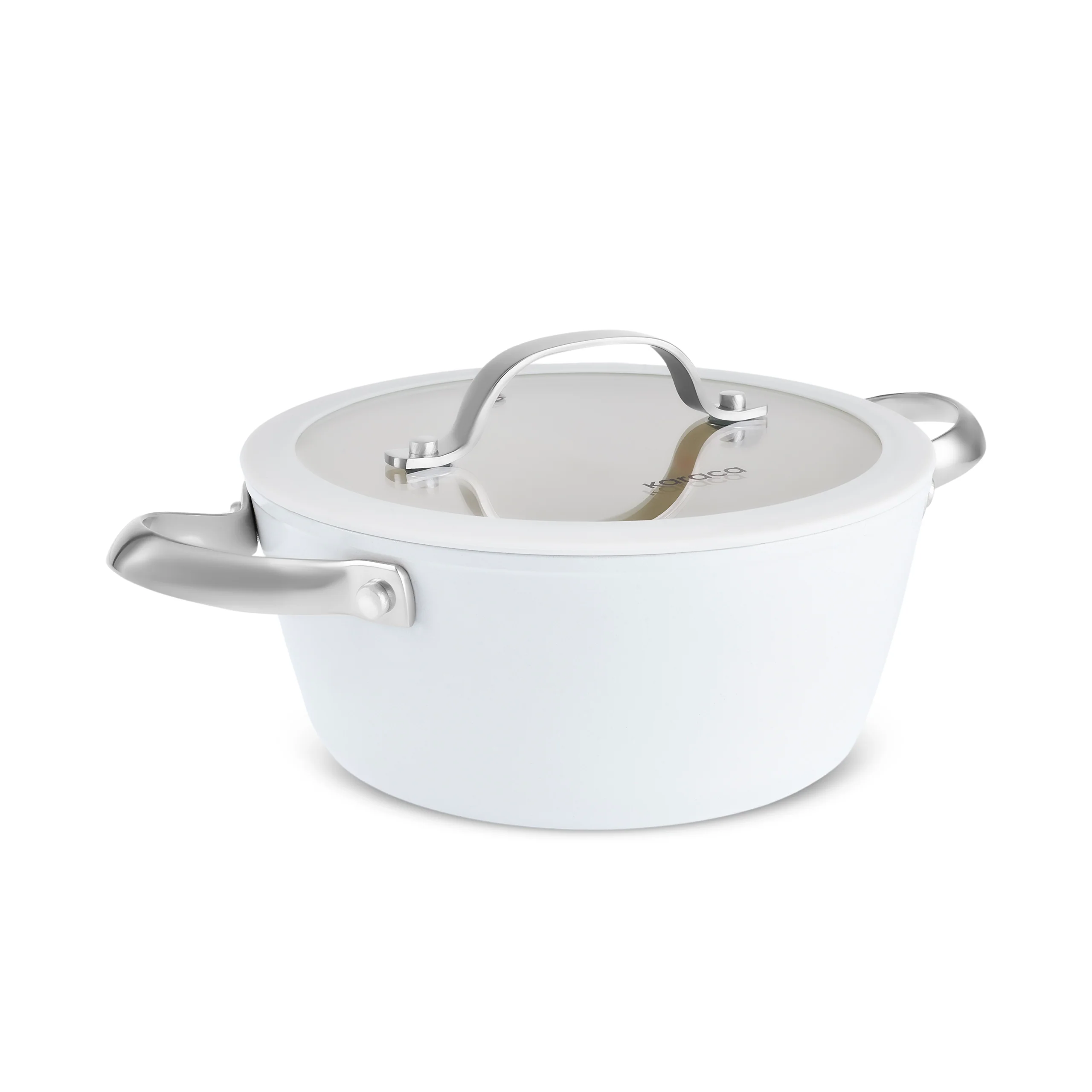 Karaca Swiss Crystal Almond Cream – Casserole avec poignée en acier inoxydable 18 cm - Image 7