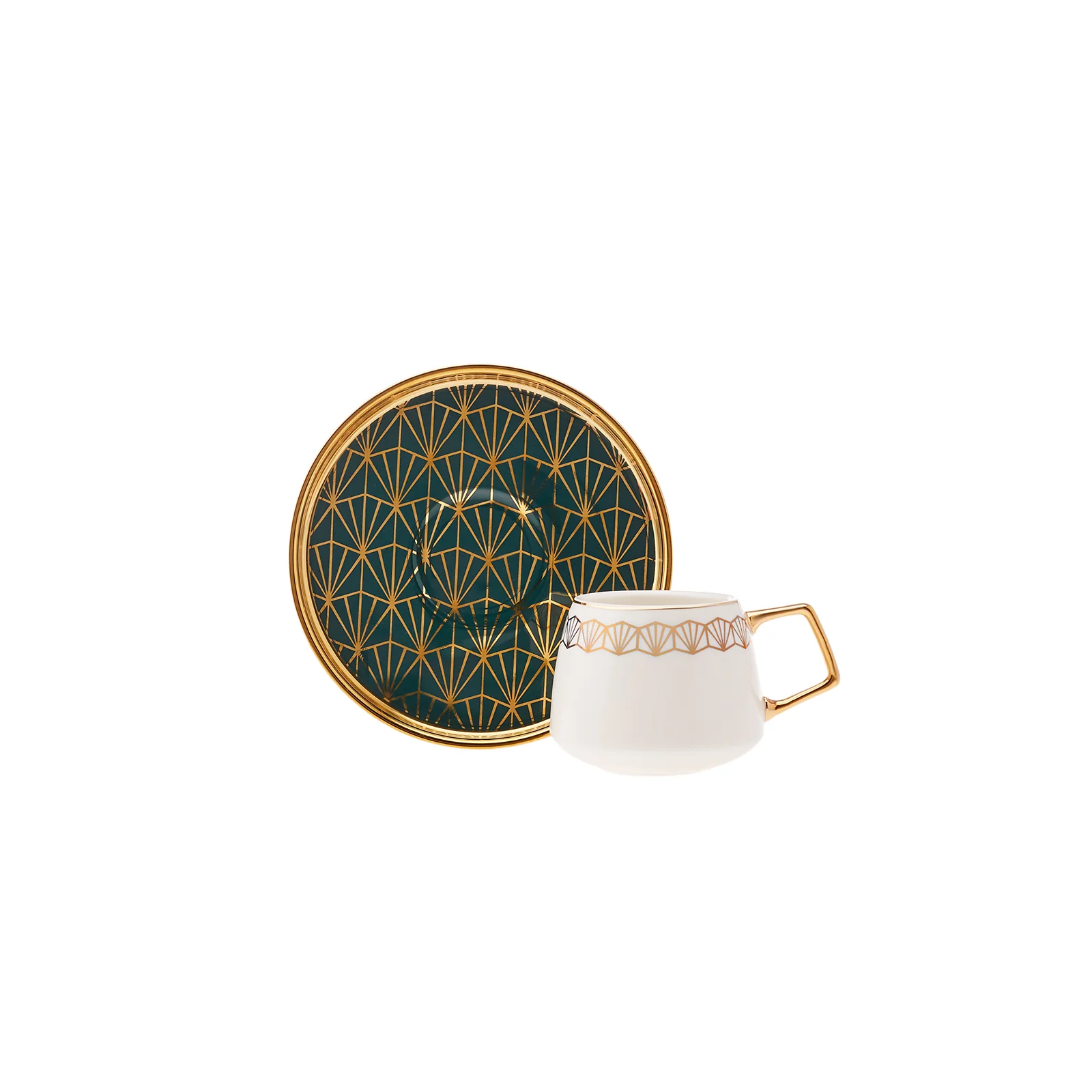 Ensemble de 12 Pièces Karaca Verde en Porcelaine – Tasses à Espresso Café Turc pour 6 Personnes, 100 ml, Multicolore - Image 6