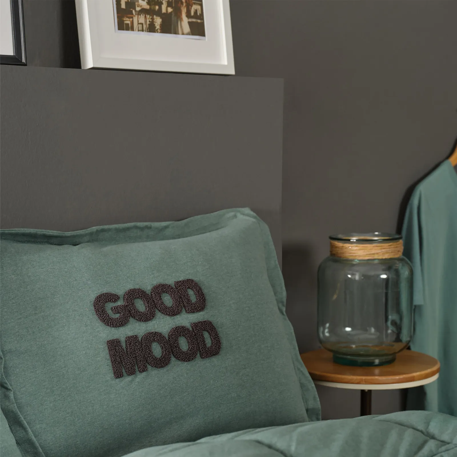Ensemble de Lit Double Karaca Home Motto Cotton Comfort, Pétrole - Image 10