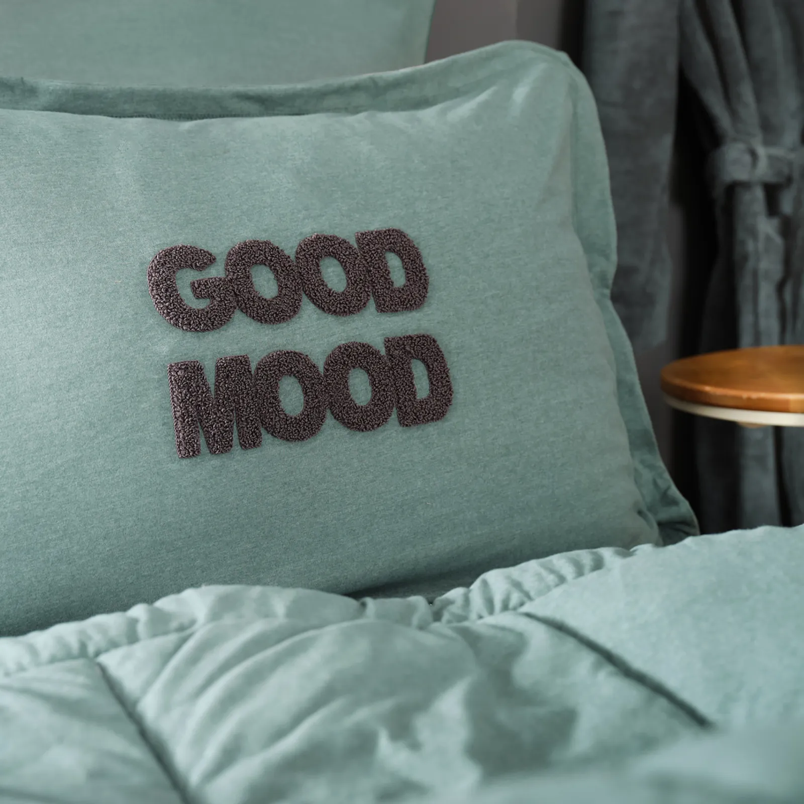 Ensemble de Lit Double Karaca Home Motto Cotton Comfort, Pétrole - Image 8
