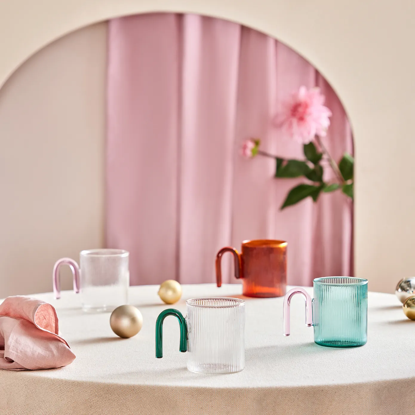 Mug Bleu Karaca Miracle, Manche Rose - Image 7