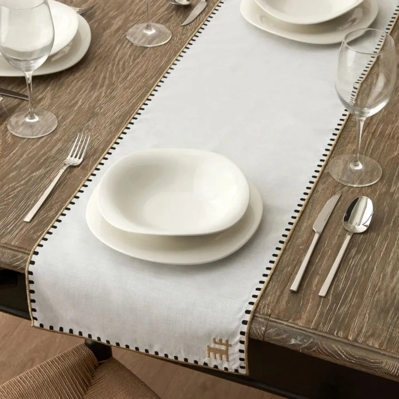 Napperon Karaca Home Collection Signature du 50e anniversaire, blanc or - Image 2