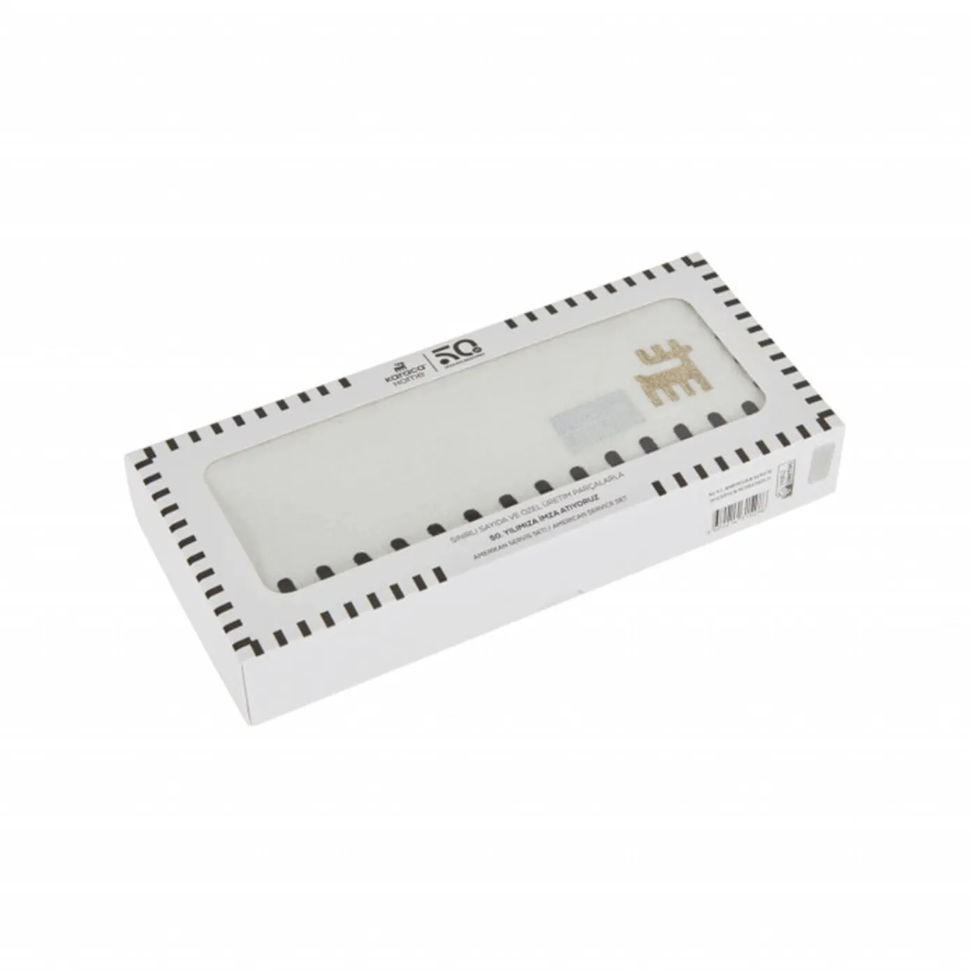 Napperon Karaca Home Collection Signature du 50e anniversaire, or blanc, rectangulaire - Image 5
