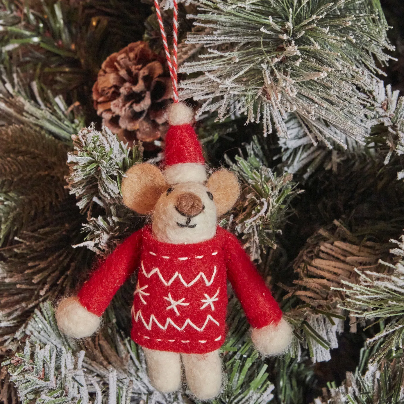Karaca Home New Year Décoration de Sapin Souris de Noël, 12 cm - Image 3