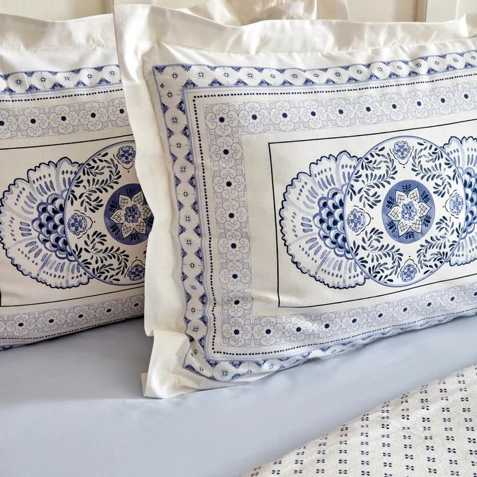 Parure de Lit Simple Karaca Home Amar Bleu 100 % Coton - Image 4