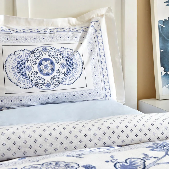 Parure de Lit Simple Karaca Home Amar Bleu 100 % Coton - Image 5