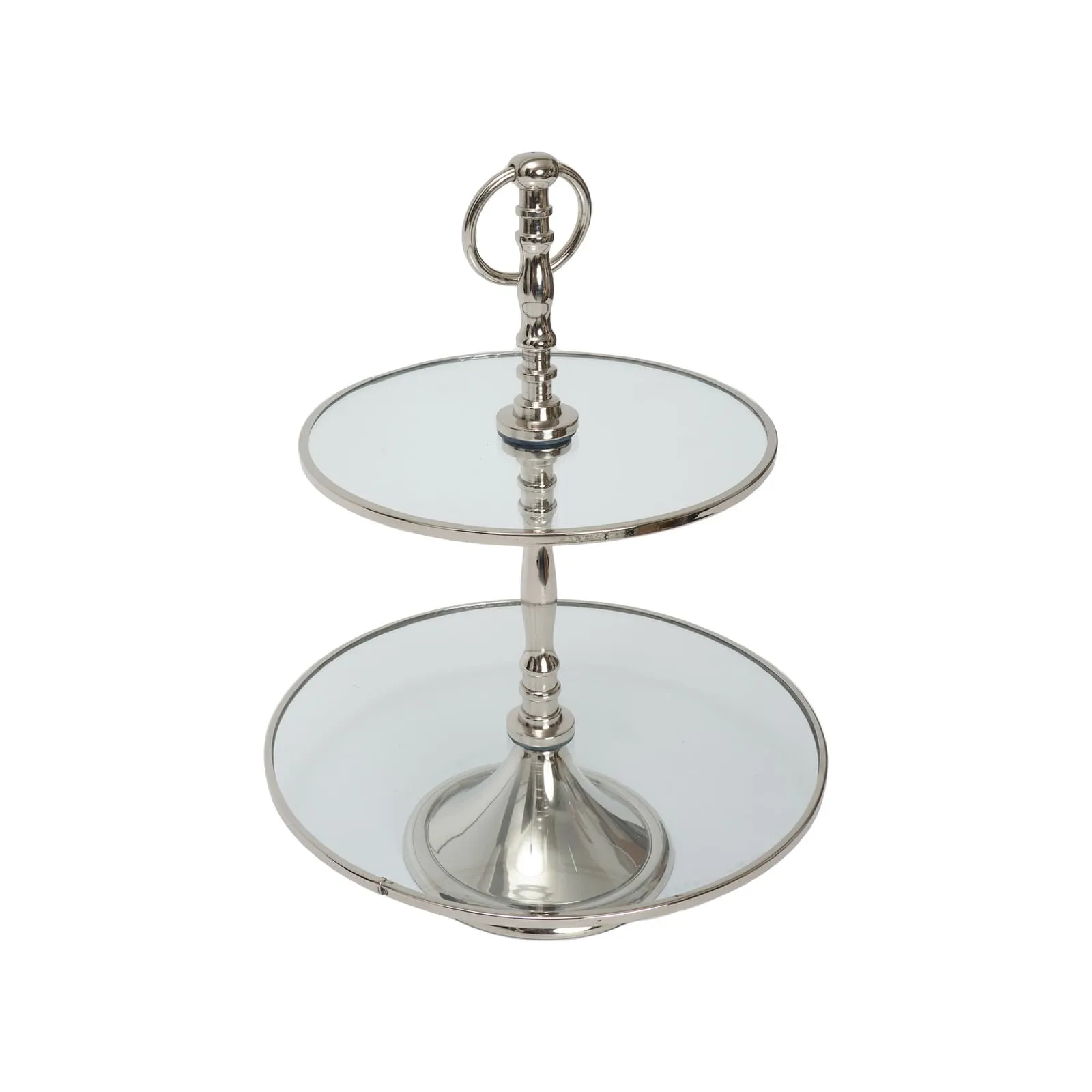 Présentoir à gâteaux décoratif Line à 2 niveaux, 25 cm, argenté - Image 2