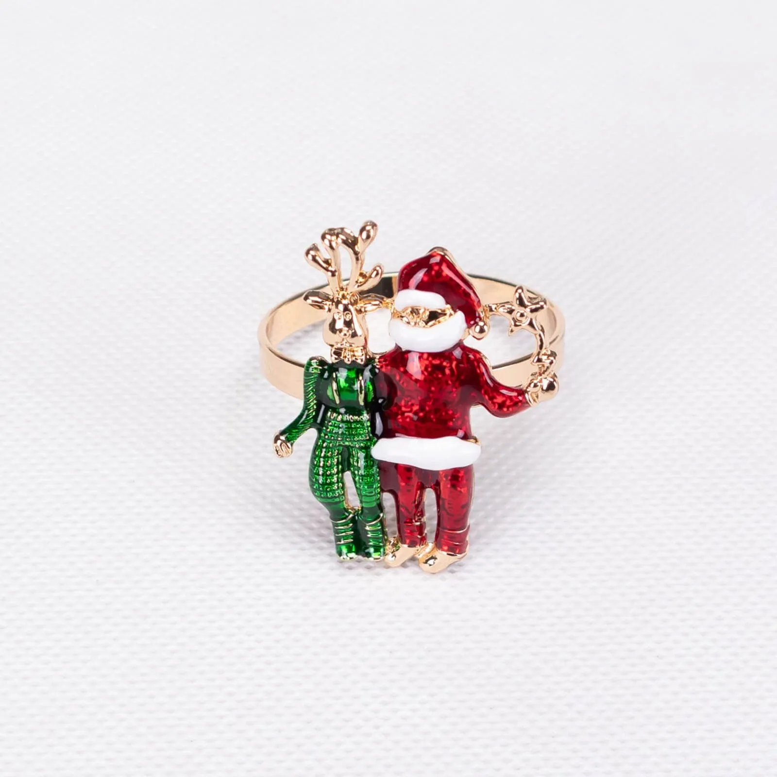 Ronds de serviette Karaca Home cerf et Père Noël, 2 pièces - Image 5
