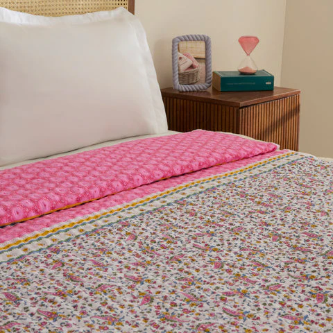 Sarah Anderson Chilena, Couvre-Lit Double Rose Poudré - Image 5