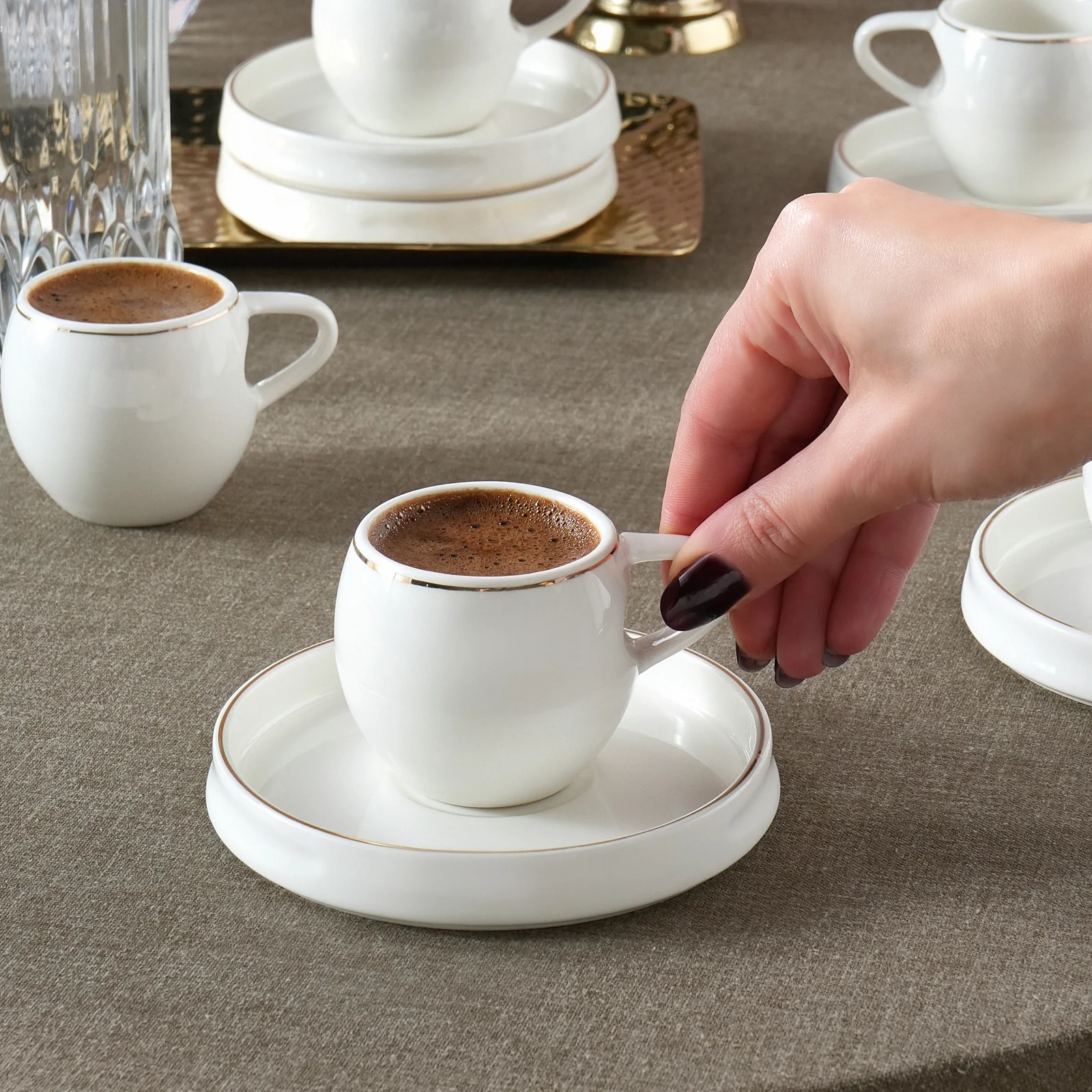 Service à Tasses à Café Karaca Streamline Sunset 6 Pièces pour 6 Personnes, 100 ml - Image 4