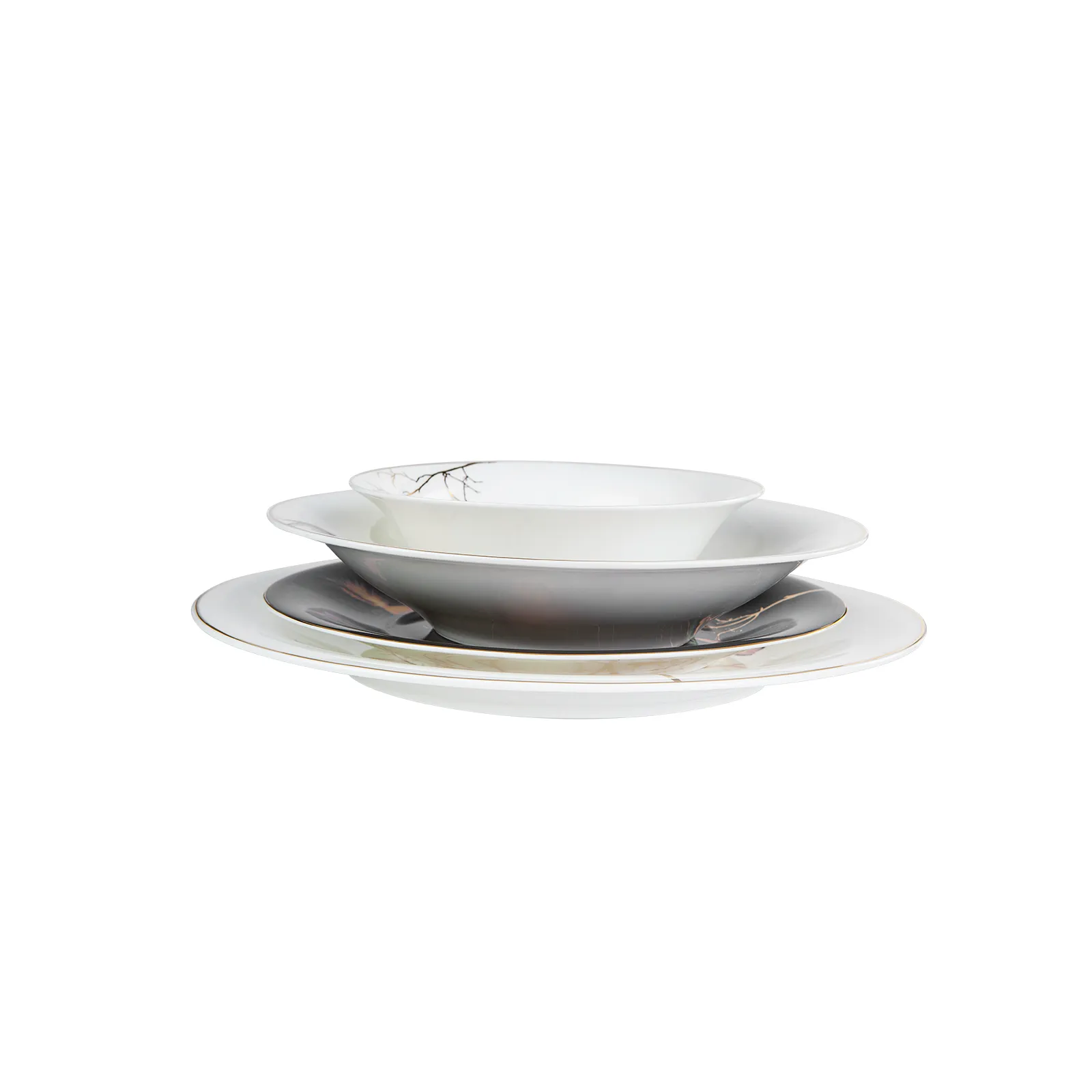 Service de table en nacre Karaca Fine Pearl Grace pour 12 personnes, 58 pièces, noir - Image 11