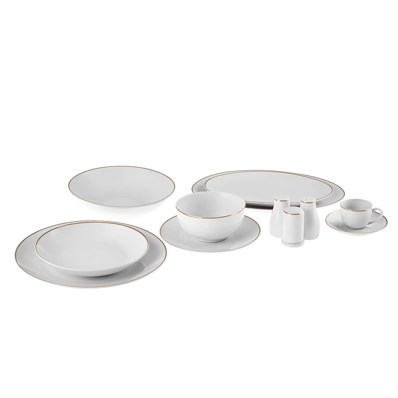 Service de table Karaca Epsilon pour 12 personnes, 76 pièces, New Generation Bone, or - Image 8