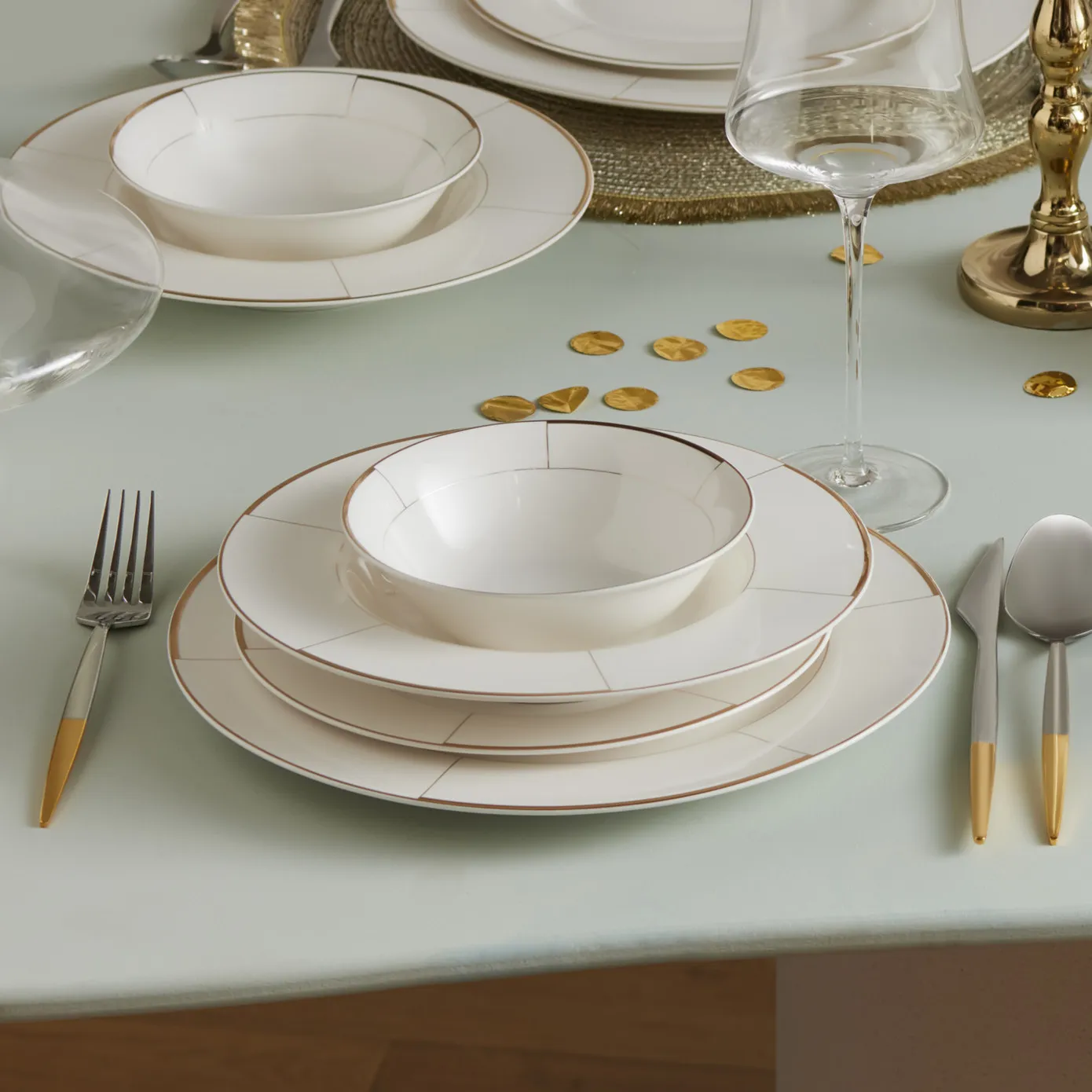 Service de table Karaca Millie pour 12 personnes, 56 pièces, New Generation Bone - Image 2
