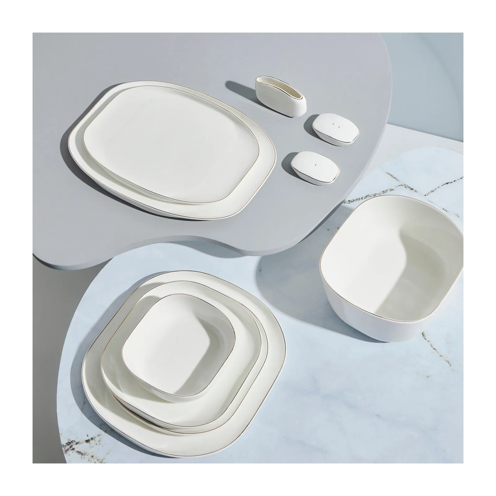 Service de table Karaca Streamline Plato pour 12 personnes, 59 pièces, New Generation Bone - Image 2