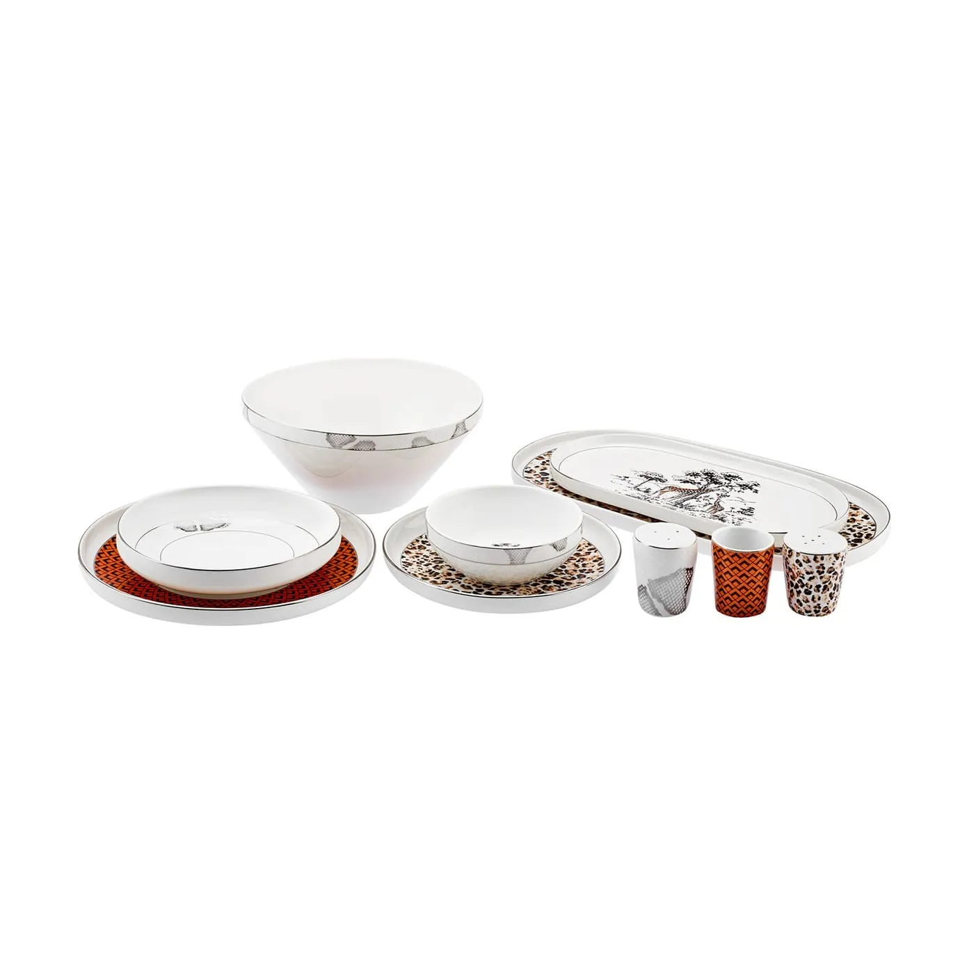 Service de table Karaca Streamline Safari pour 12 personnes, 59 pièces, New Generation Bone - Image 4