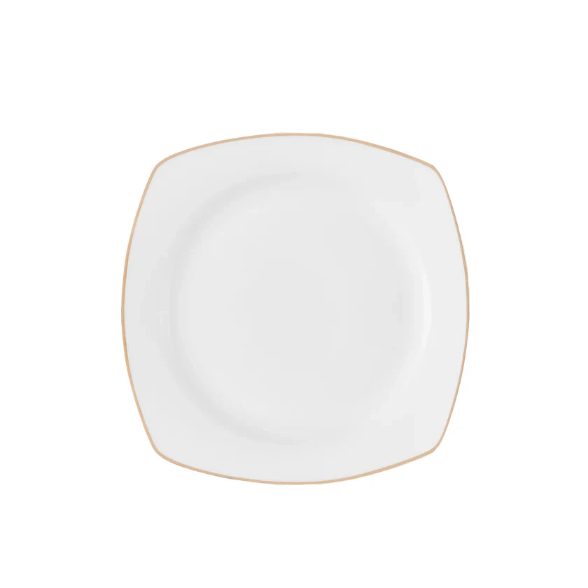 Service de Table Karaca Timeless 59 Pièces en Porcelaine Demi-Carré pour 12 Personnes, Or - Image 15